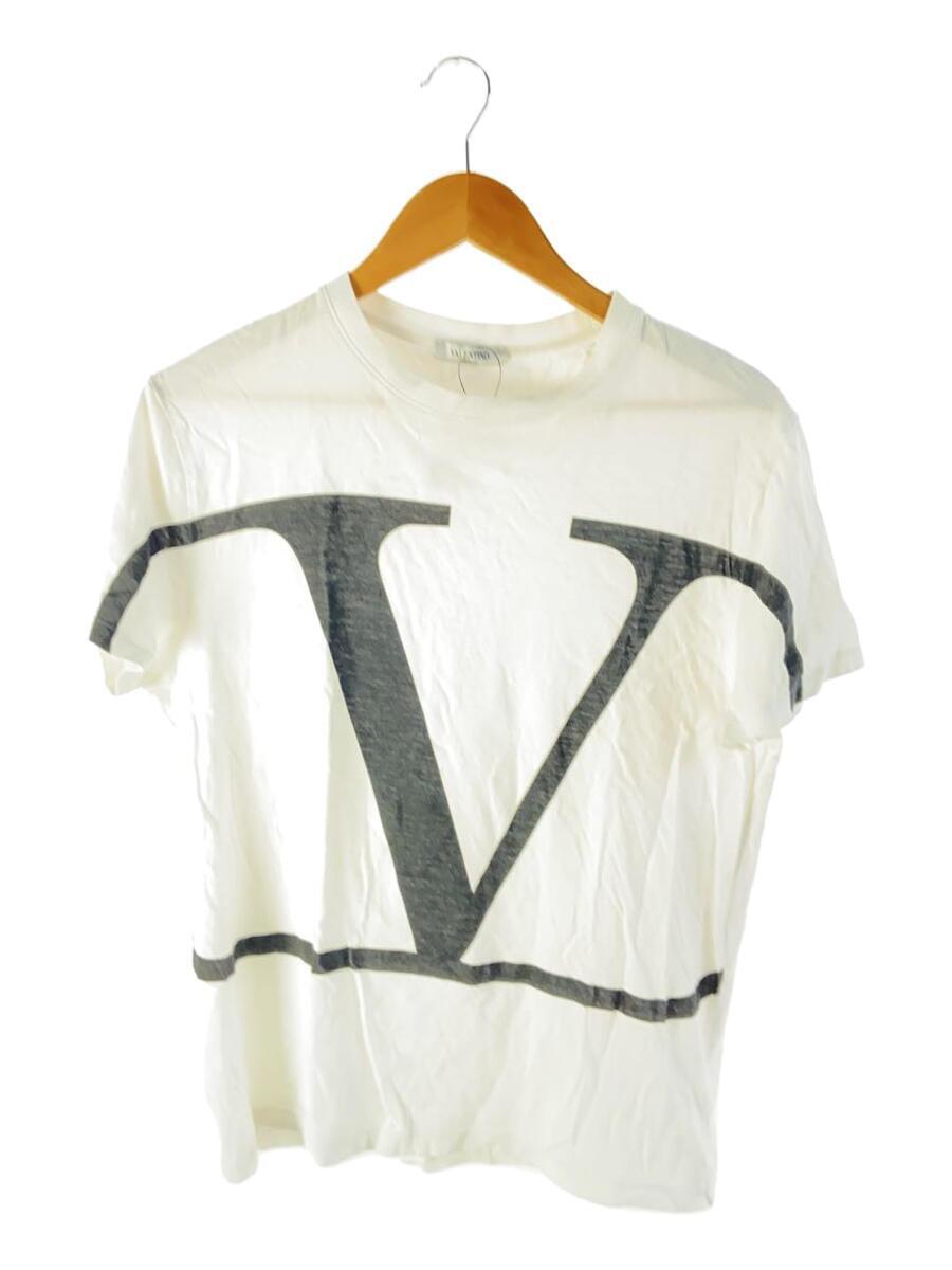 VALENTINO◆Tシャツ/M/コットン/WHT/襟回り色移り有/使用感有//_画像1