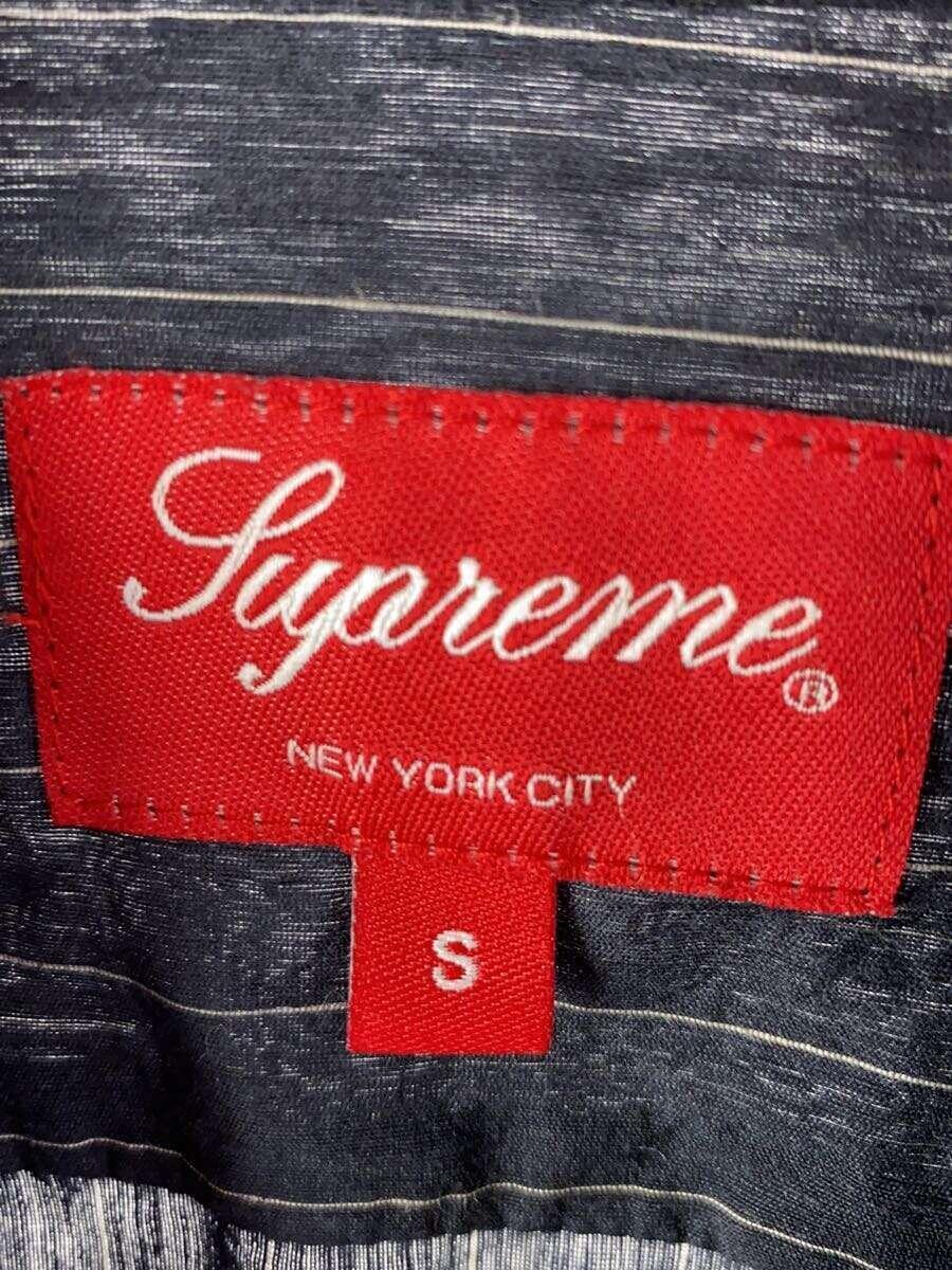 Supreme◆長袖シャツ/S/リネン/GRY/ストライプ/pinstripelinenshirts//_画像3