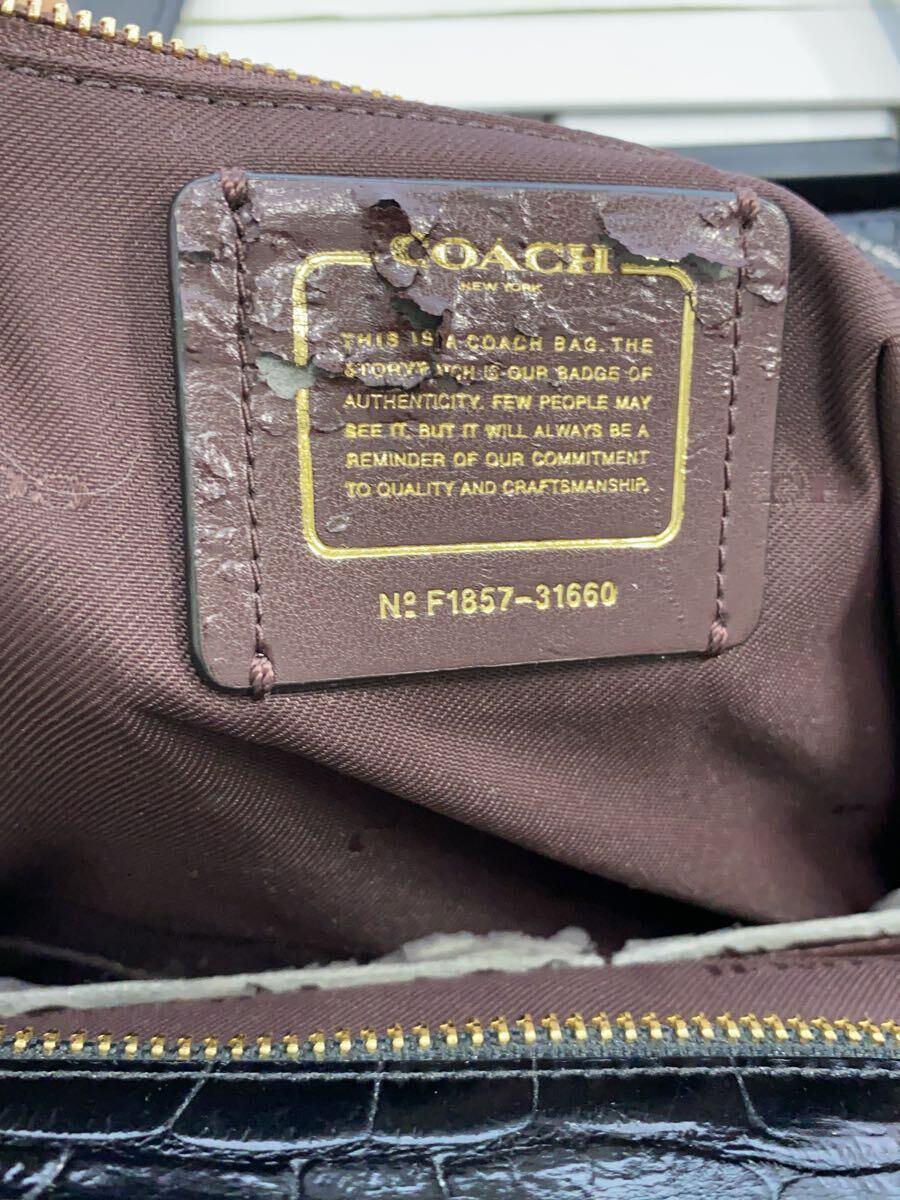 COACH◆ハンドバッグ/レザー/BLK/無地/F1857-31660_画像5