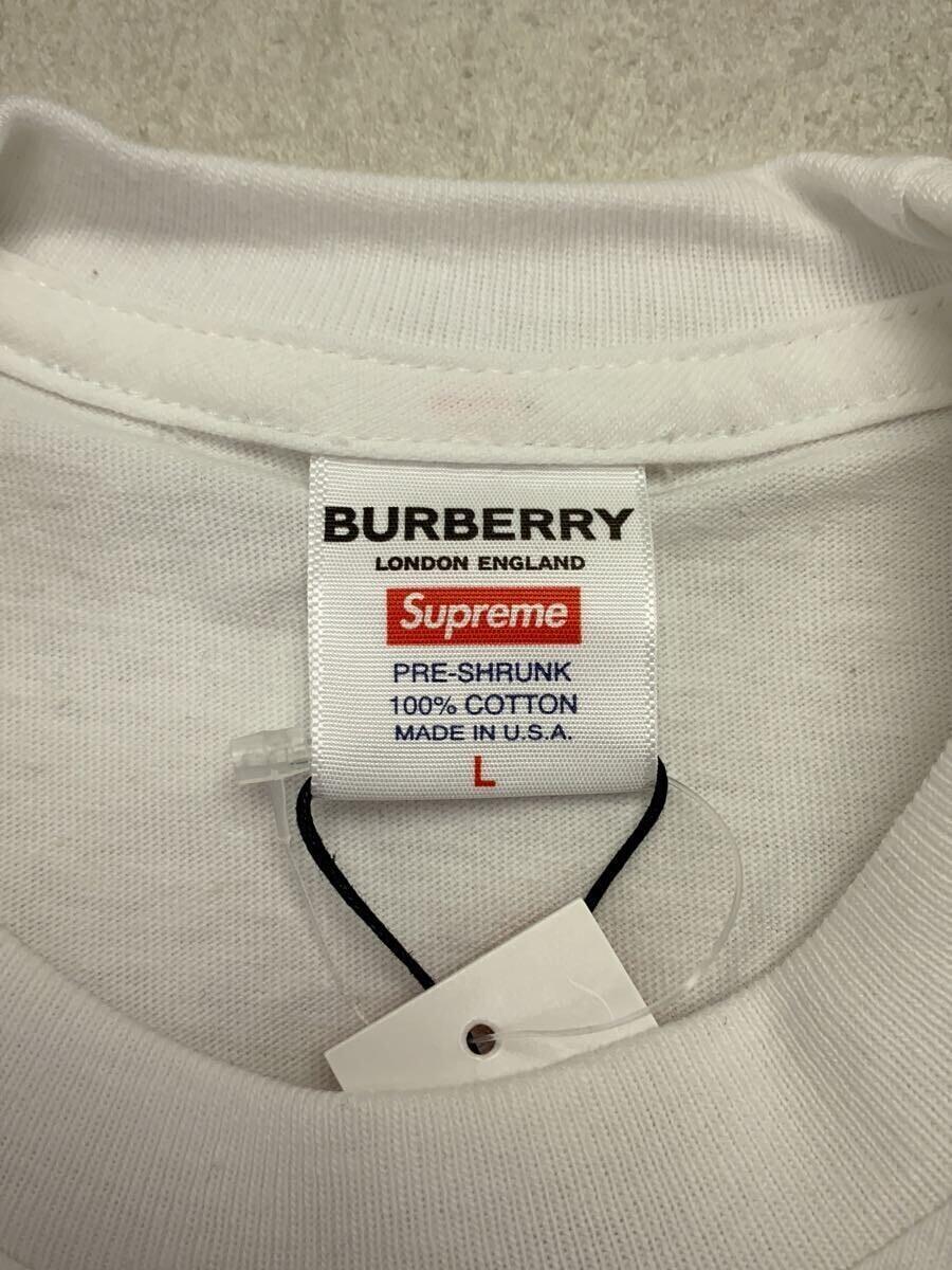 Supreme◆Burberry Box Logo Tee/Tシャツ/L/コットン/WHT_画像3