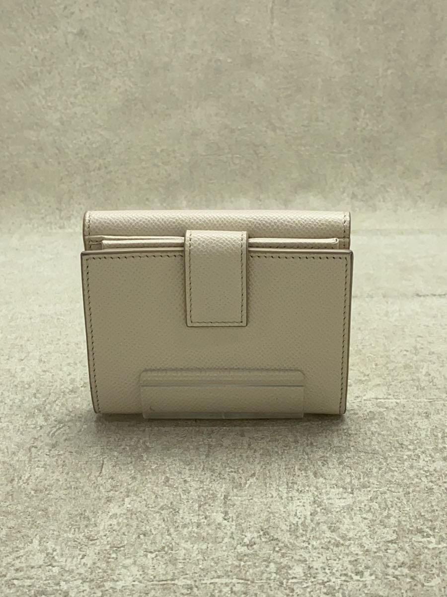 Salvatore Ferragamo◆3つ折り財布/レザー/IVO/無地/レディース/IY-22A926/リボンに汚れ有_画像2