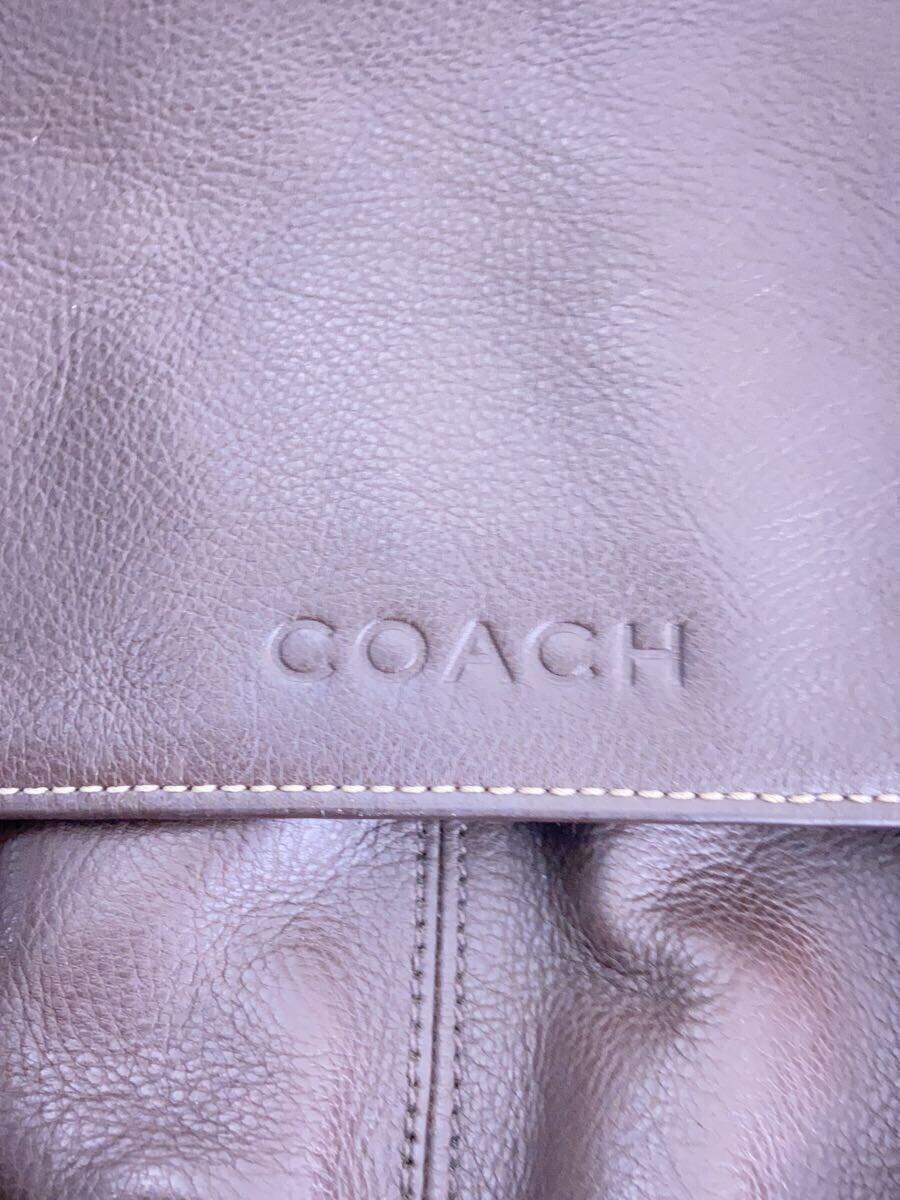 COACH◆ショルダーバッグ/レザー/BRW/無地/F70556_画像5