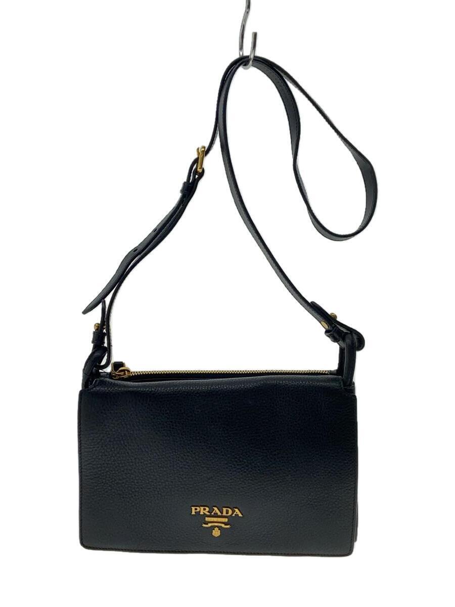 PRADA◆ショルダーバッグ/レザー/BLK_画像1