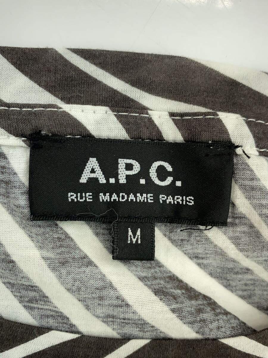 A.P.C.◆Tシャツ/M/コットン/GRY/総柄/24351-90131_画像3