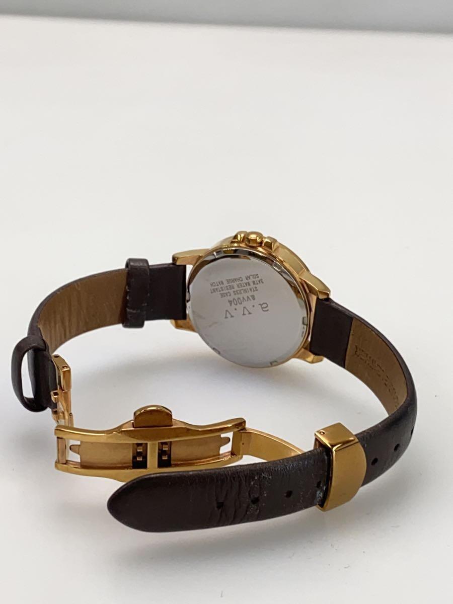 a.v.v* solar wristwatch / analogue / leather /BRW/BRW/avv004