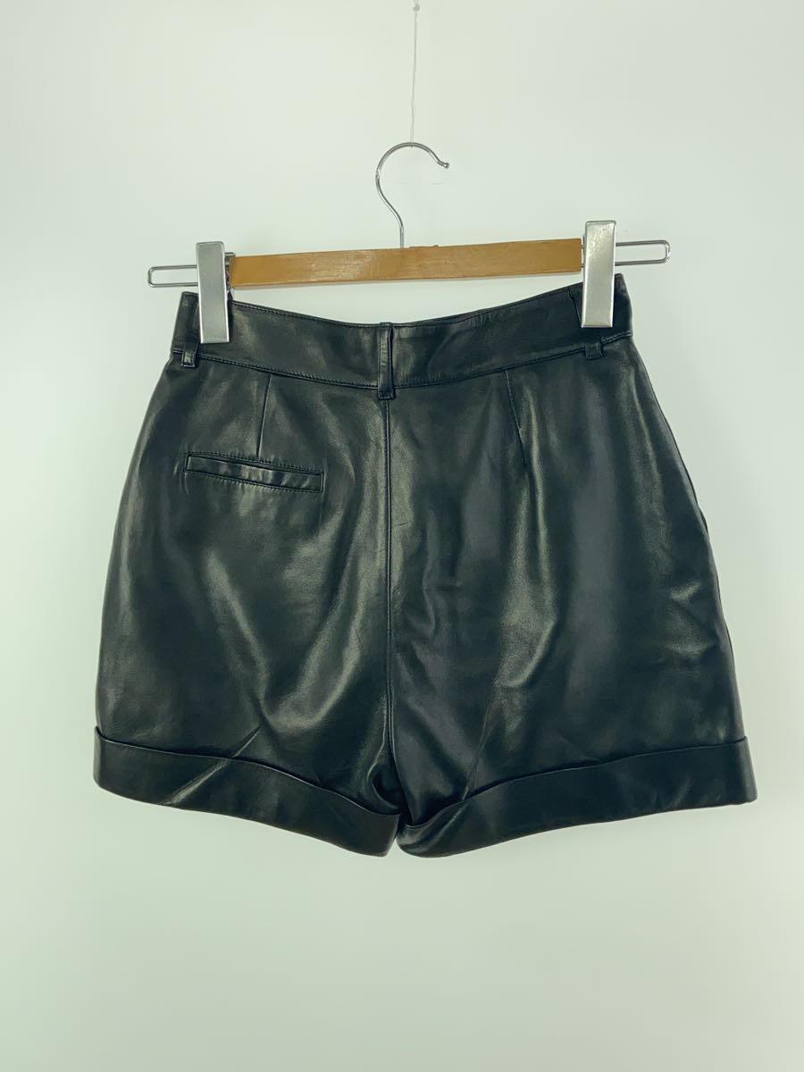 SAINT LAURENT* short pants /-/ sheep leather / leather /BLK/ black /342881