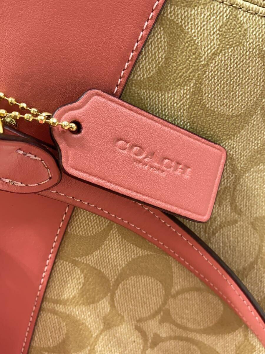 COACH◆シグネチャー/ショルダーバッグ/PVC/PNK/F25396_画像6