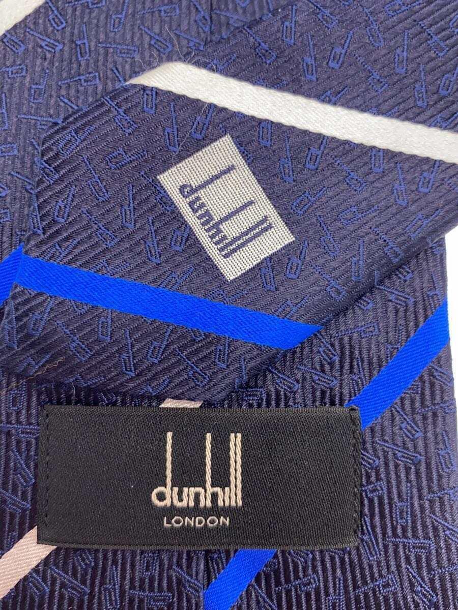 dunhill◆ネクタイ/シルク/NVY/ストライプ/メンズ_画像3