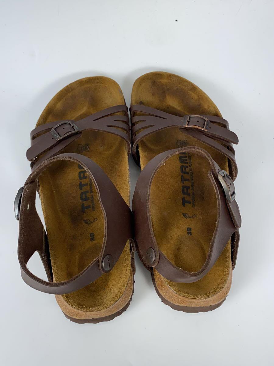 BIRKENSTOCK◆サンダル/38/BRW/レザー_画像3