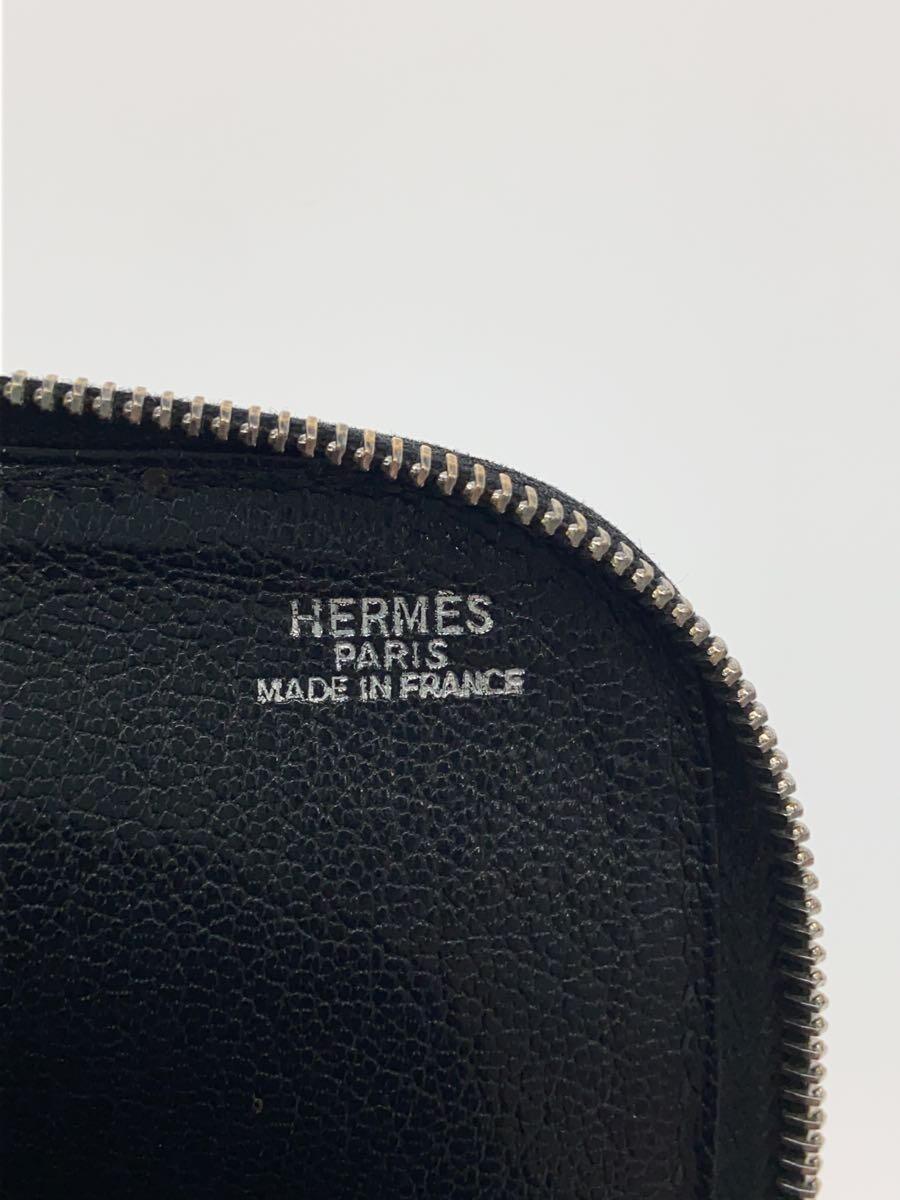 HERMES◆財布/レザー/BLK/レディース_画像3