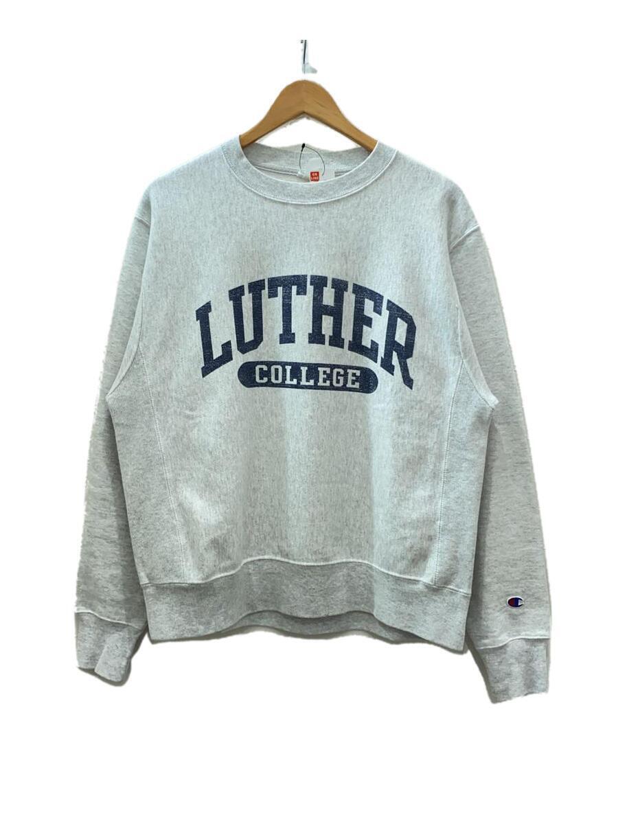 Champion◆スウェット/M/コットン/GRY/00s/REVERSE WEAVE/LUTHER COLLEGE_画像1