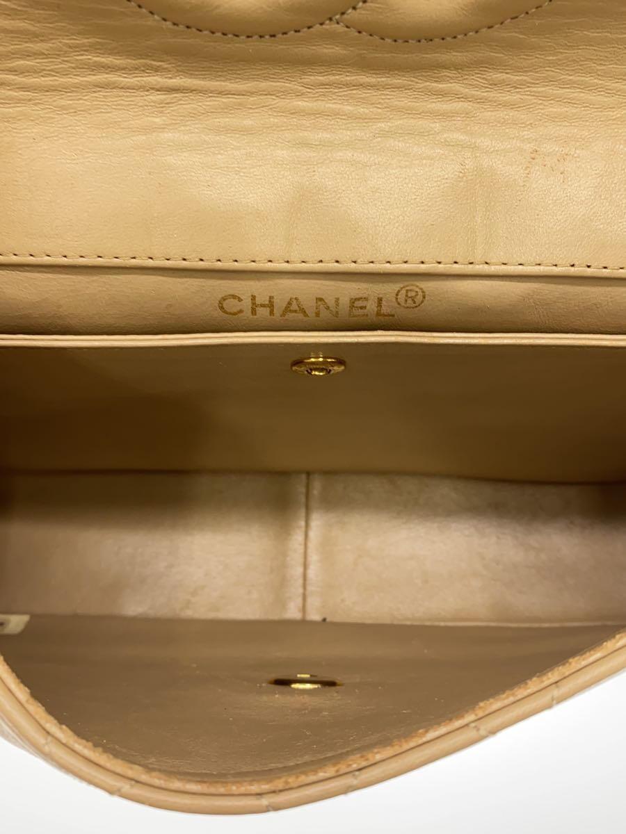 CHANEL◆ショルダーバッグ/レザー/BEG/マトラッセ/チェーンショルダーバッグ/角スレ有_画像6