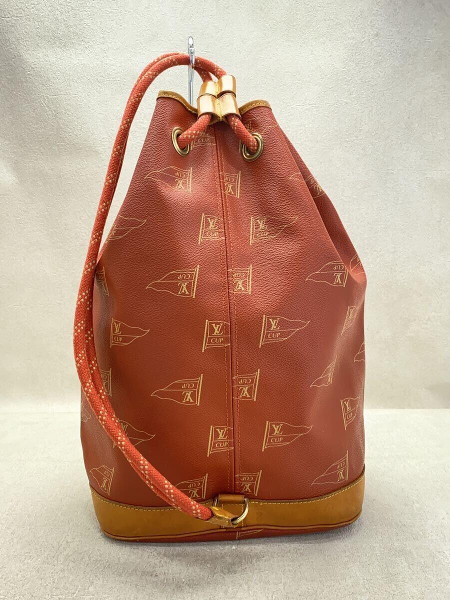 LOUIS VUITTON◆サン・トロペ_1995年ヴィトンカップ限定_オレンジ_アボガニー/レザー/レッド_画像3