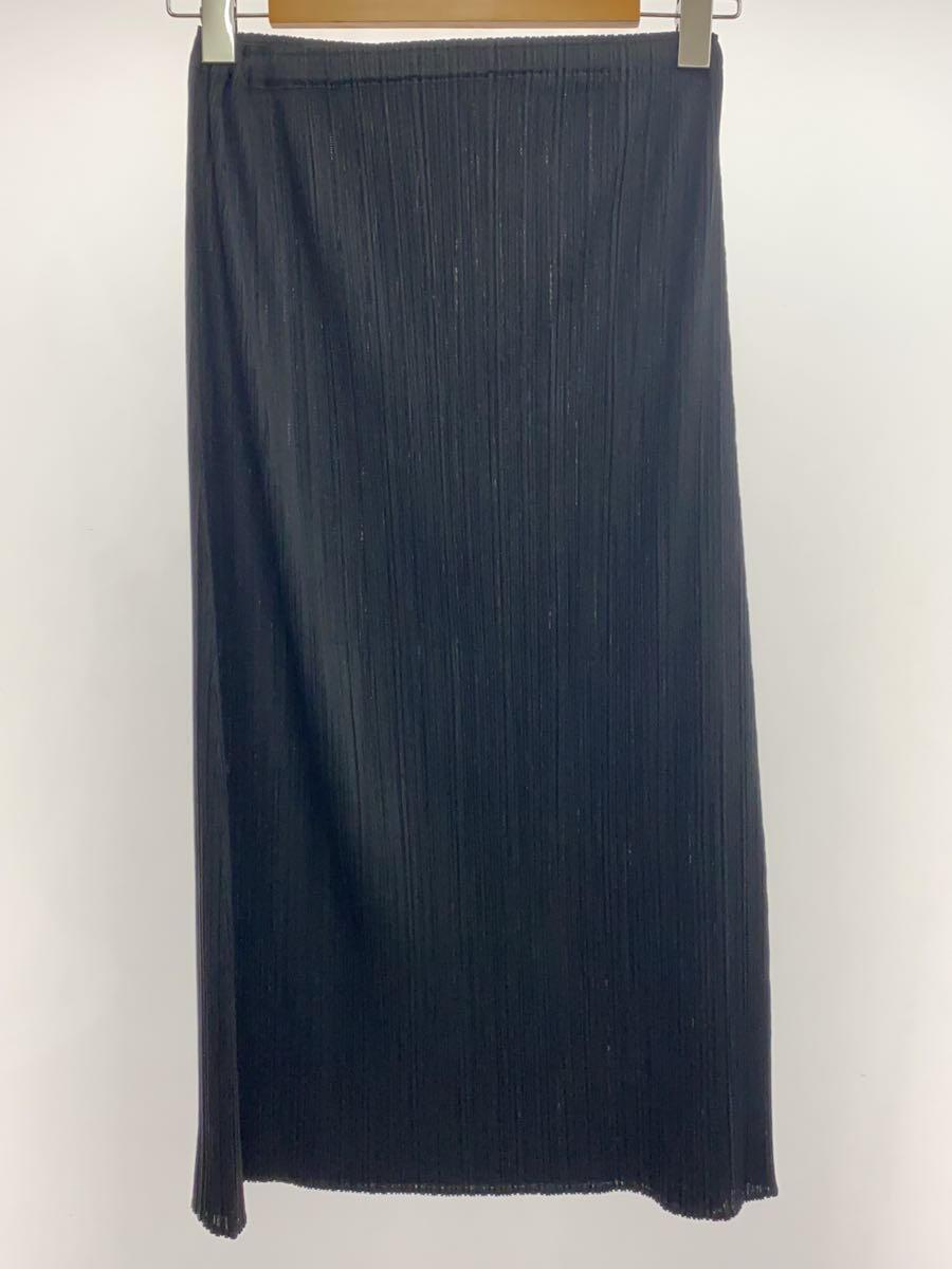 PLEATS PLEASE ISSEY MIYAKE◆ロングスカート/2/ポリエステル/BLK/PP55-JG102_画像2