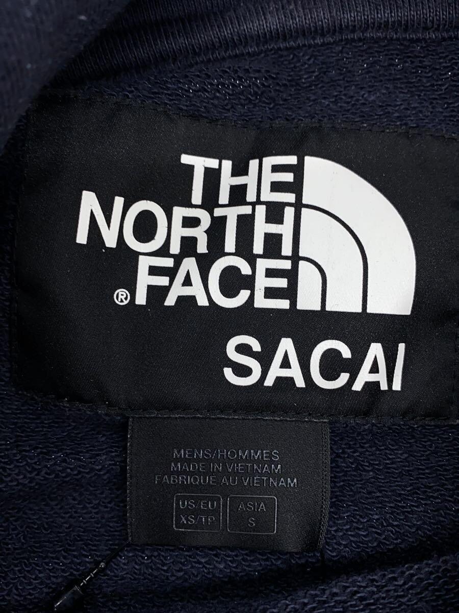 THE NORTH FACE◆17AW/×SACAI/ナイロンドッキングパーカー/S/コットン/NVY/プリント/NT6175SA_画像4