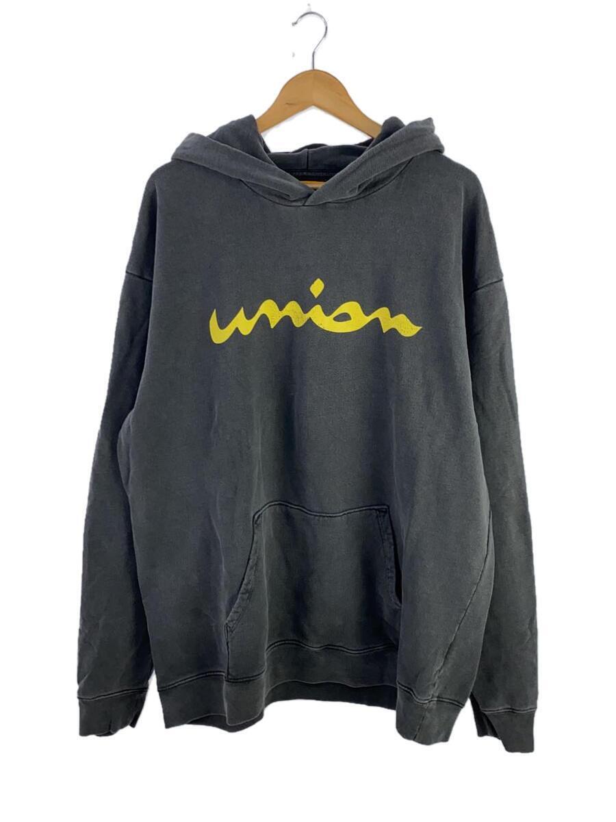 UNION◆HILLOCK HOOD/プルオーバーパーカー/XXL/コットン/GRY/プリント_画像1