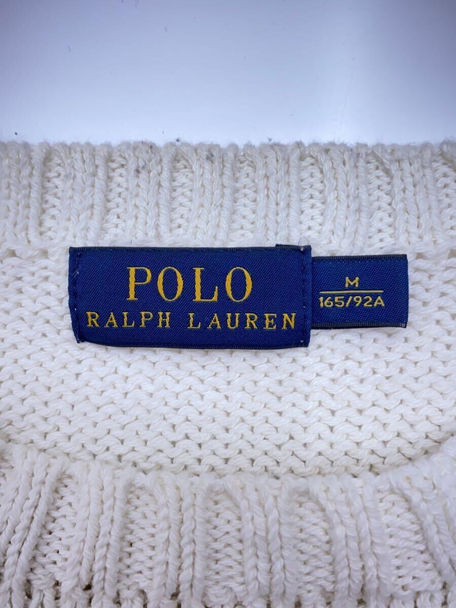 POLO RALPH LAUREN◆セーター(厚手)/M/コットン/WHT_画像3