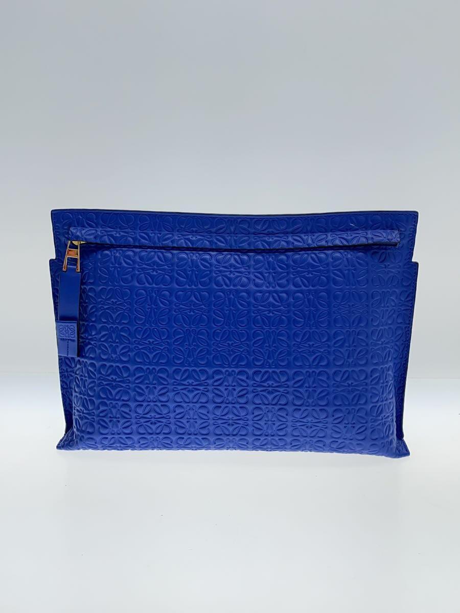 LOEWE◆バッグ/アナグラムクラッチ/クラッチバッグ/リピート Tポーチ ミニ/BLU/ブルー/521918_画像1