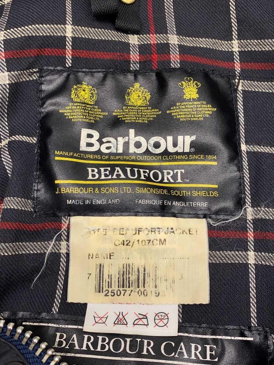 Barbour◆ジャケット/-/コットン/BLK/無地_画像3