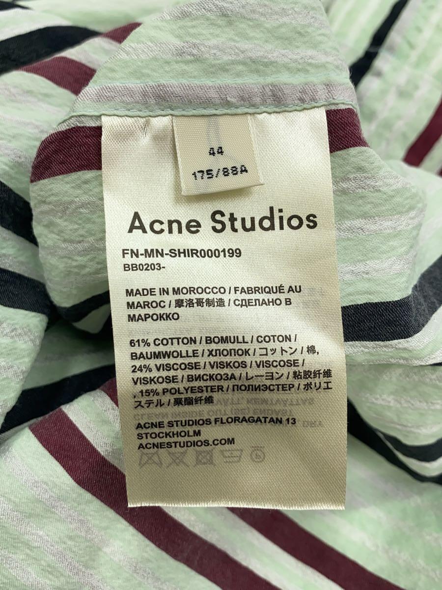 Acne Studios(Acne)◆20SS/半袖シャツ/44/コットン/GRN/ストライプ/FN-MN-SGIR000199_画像4