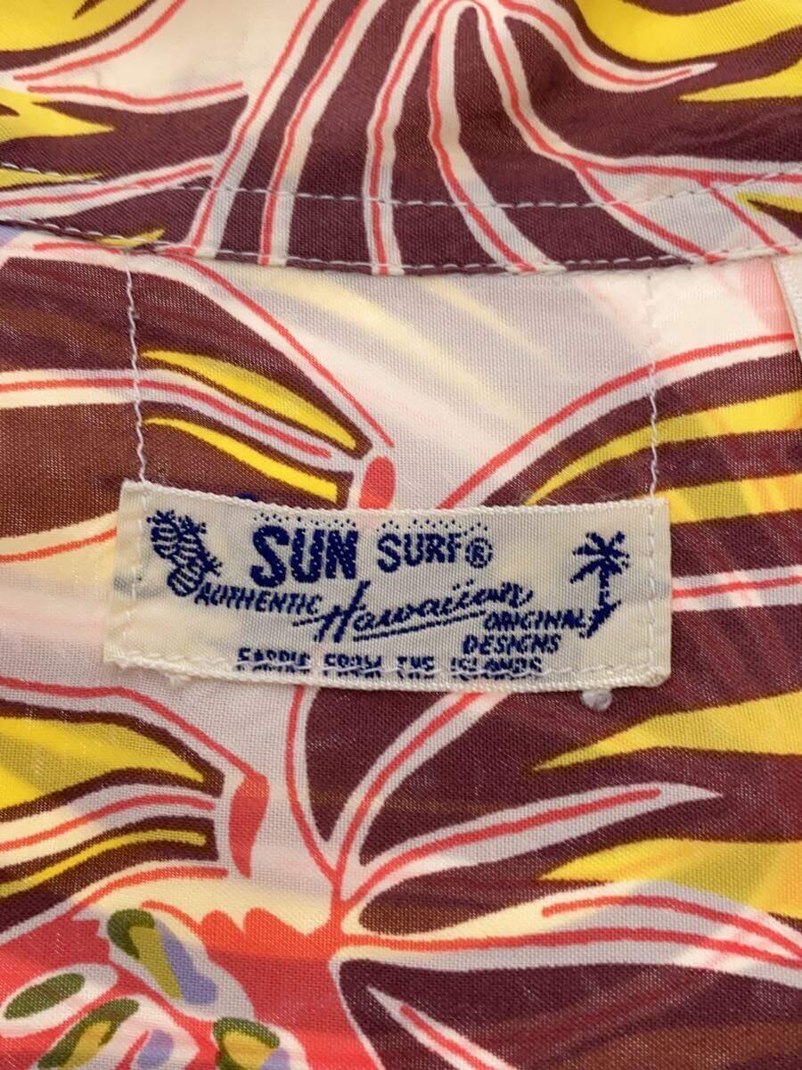 SUN SURF◆アロハシャツ/XL/レーヨン/WHT/総柄/SS34865//_画像3