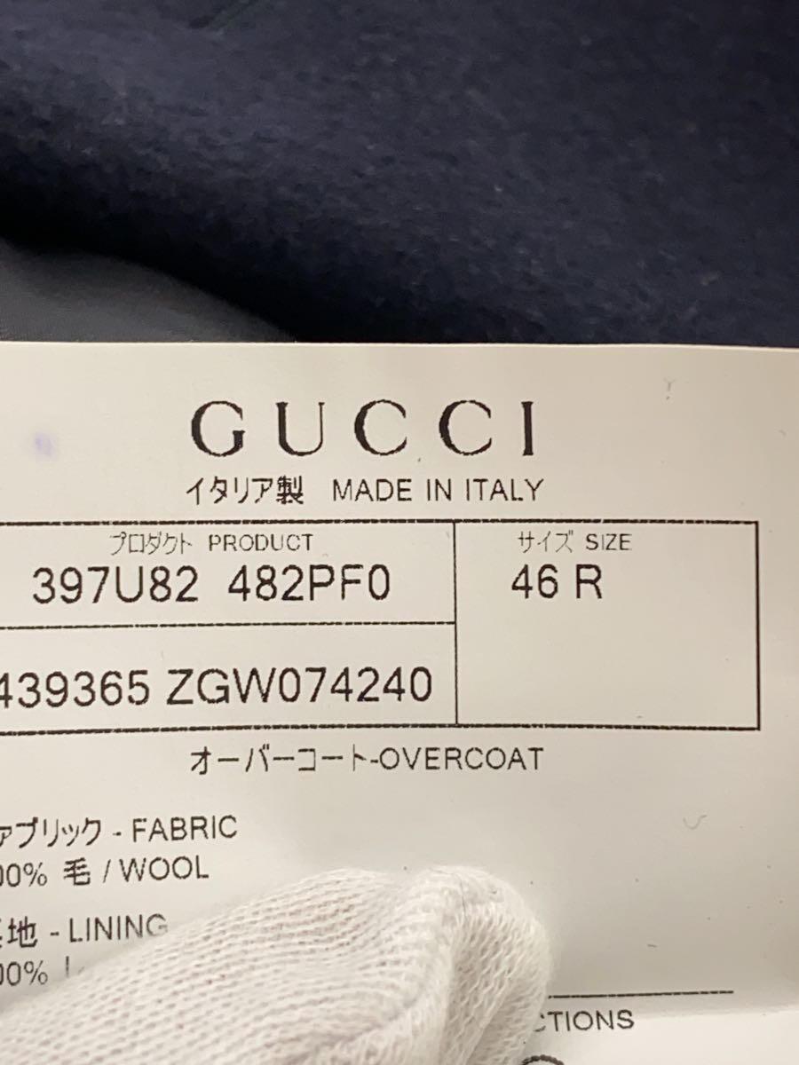 GUCCI◆チェスターコート/46/ウール/NVY/無地/482PF0_画像4