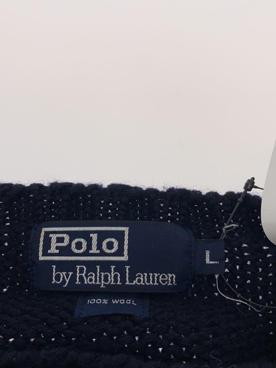 POLO RALPH LAUREN◆セーター(厚手)/L/ウール/NVY_画像3