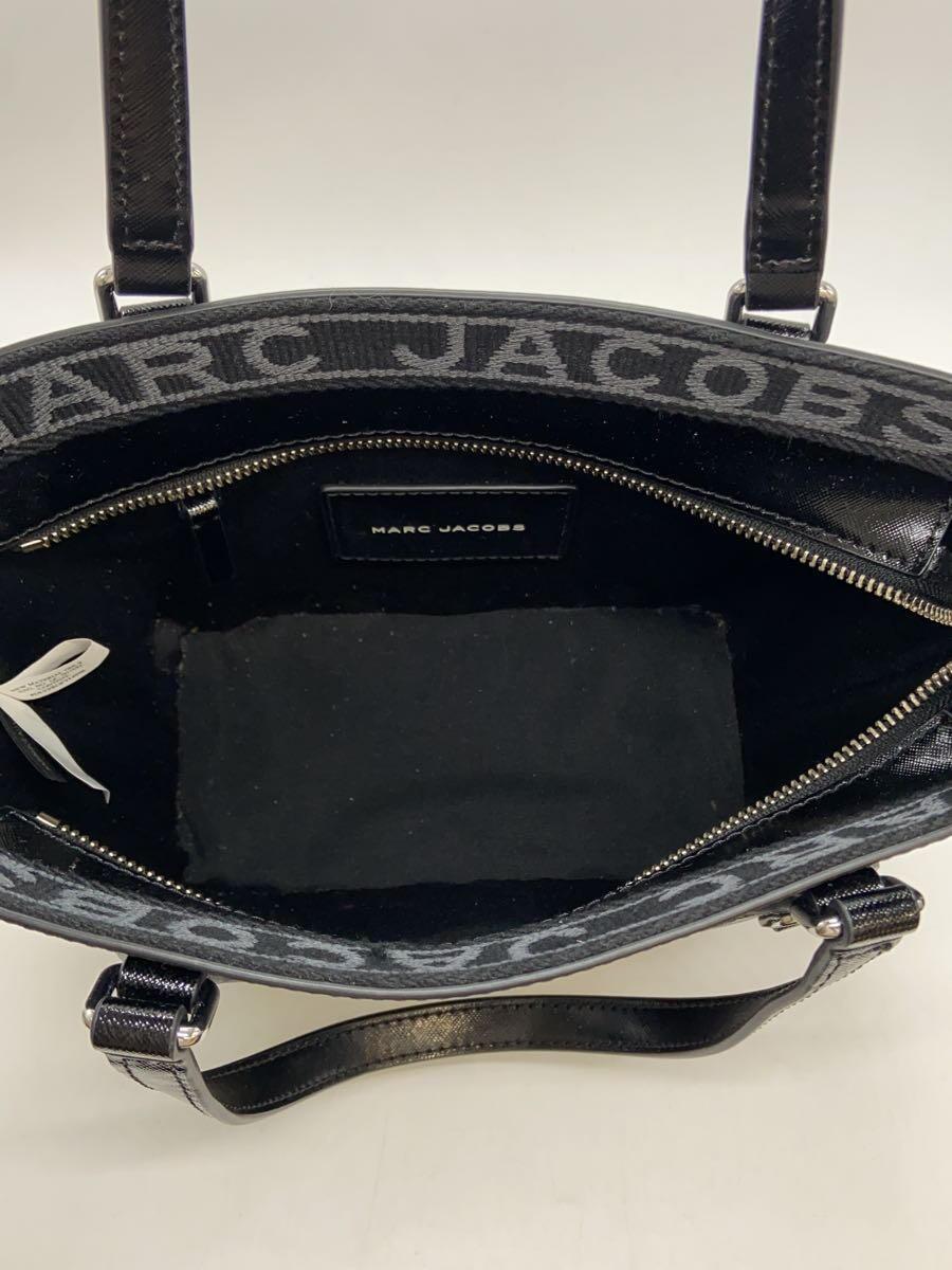 MARC JACOBS◆ハンドバッグ/ビニール/ブラック/ショルダー紐欠品_画像6