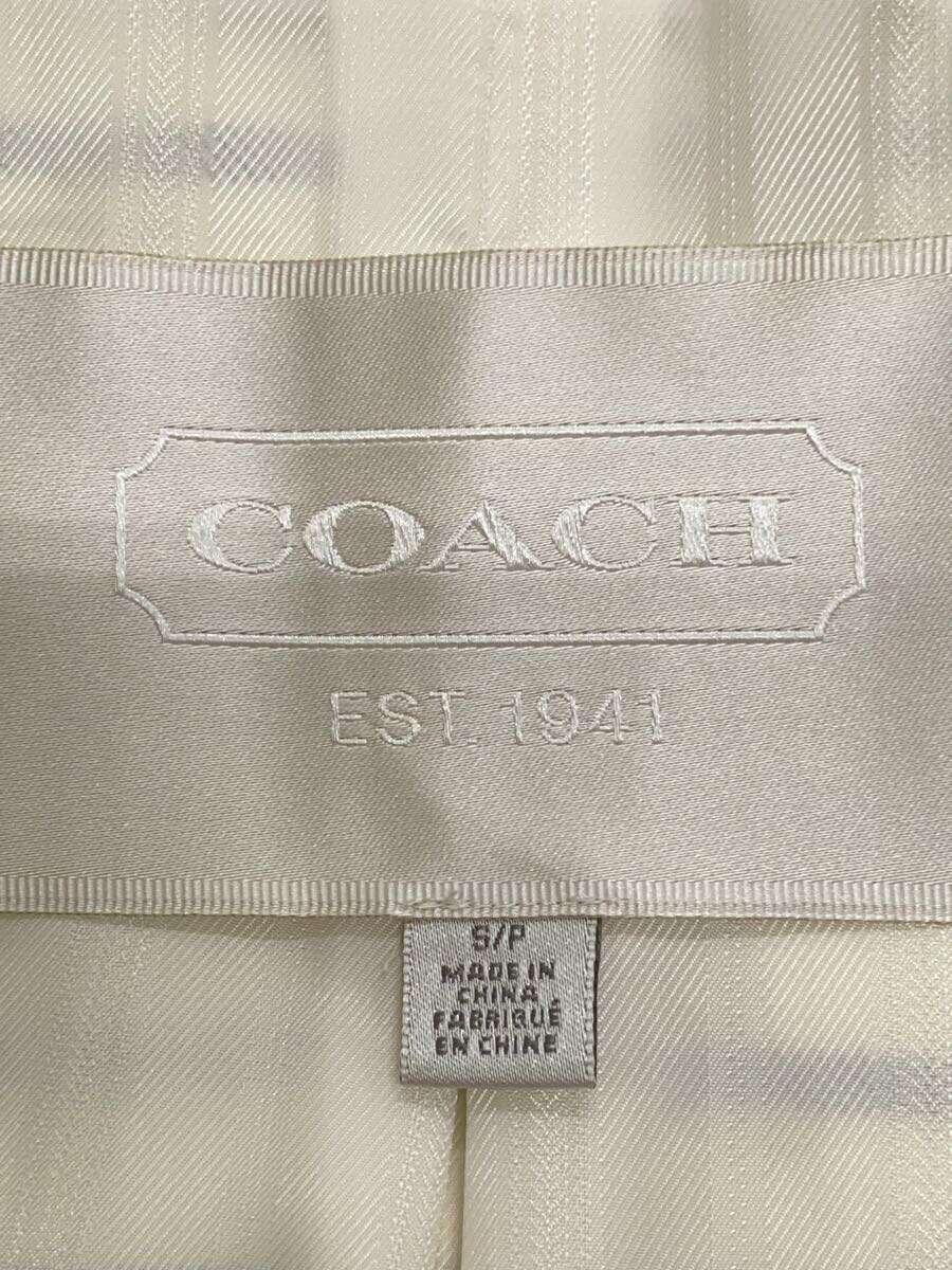 COACH◆コート/-/コットン/ホワイト/ボーダー/RN132154_画像3