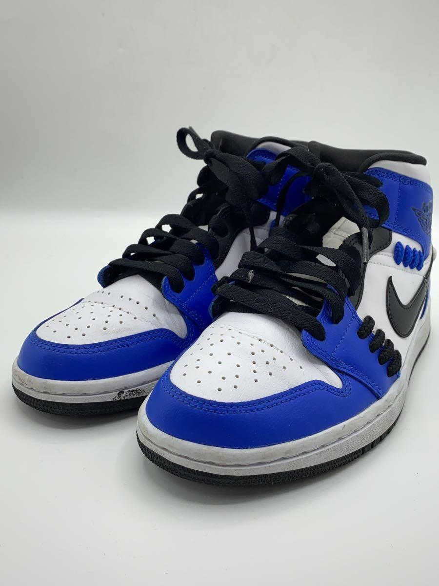 NIKE◆AIR JORDAN 1 MID SE_エアジョーダン 1 ミッド SE/23.5cm/BLU/レザー//_画像2