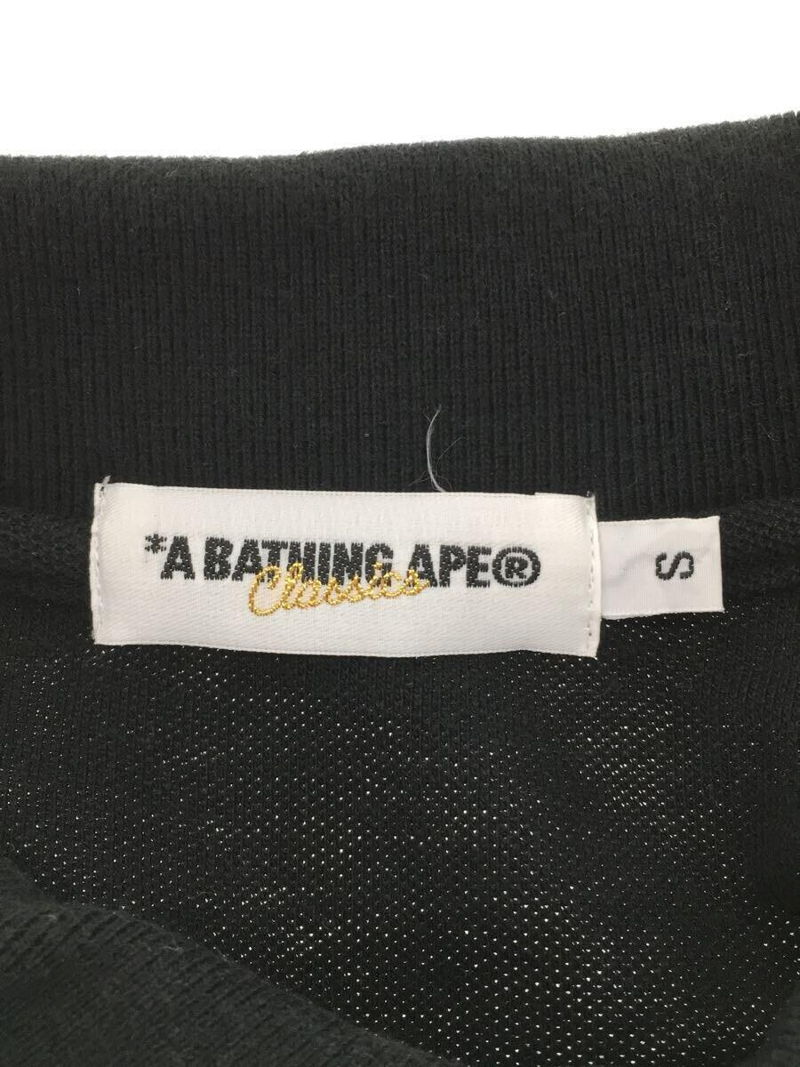 A BATHING APE◆ポロシャツ/S/コットン/BLK//_画像3