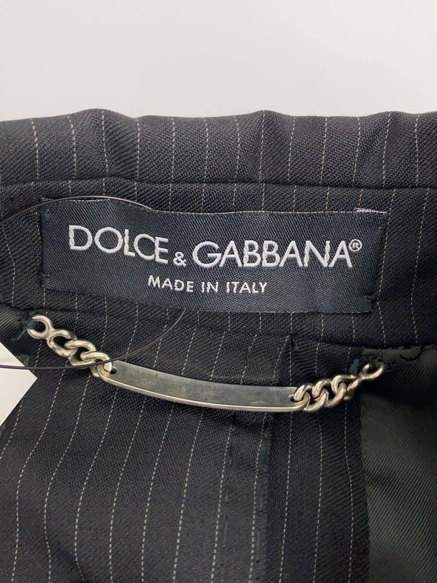 DOLCE&GABBANA◆ダブル/ボタンデザイン/テーラードジャケット/38/ウール/BLK/ストライプ/GST08/R2D4//_画像3