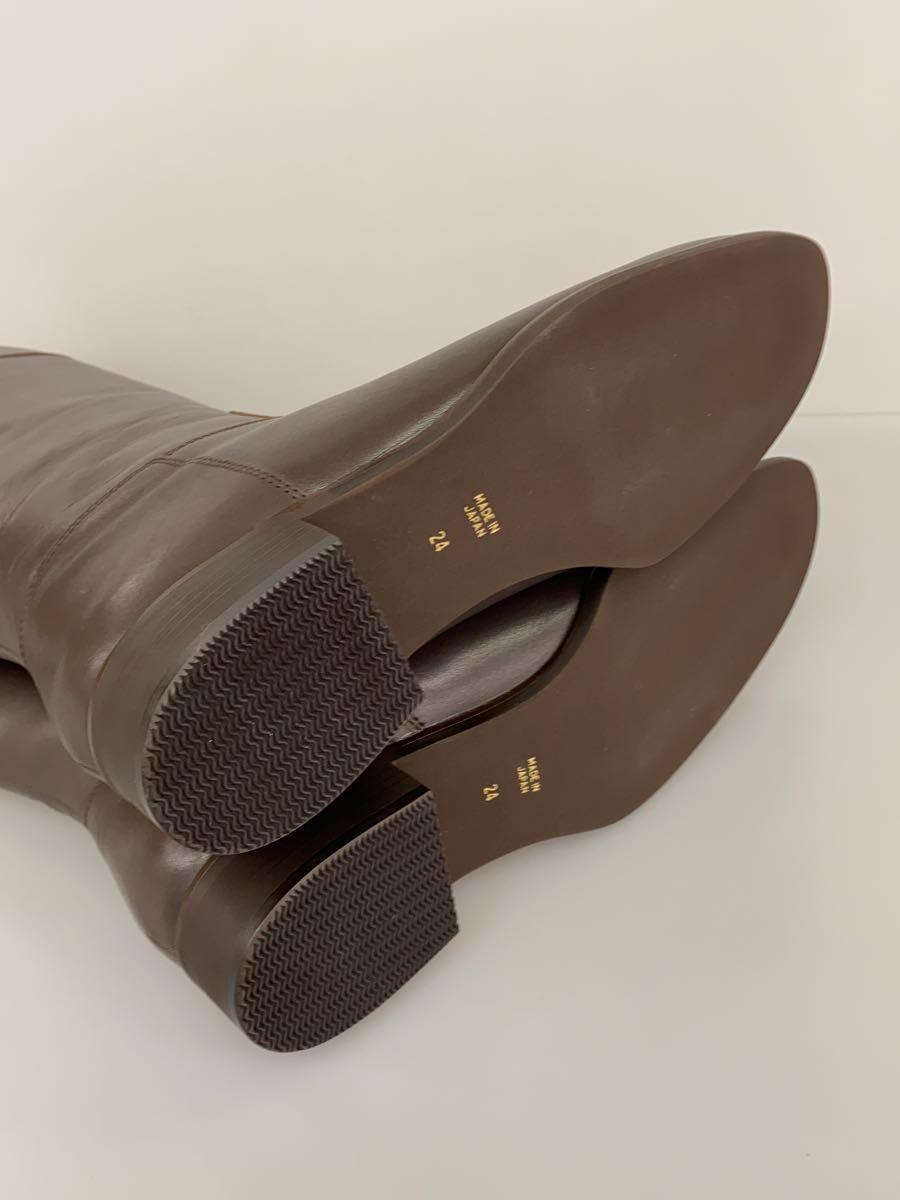 vingtrois* long boots /24cm/BRW/ cow leather / side Zip 