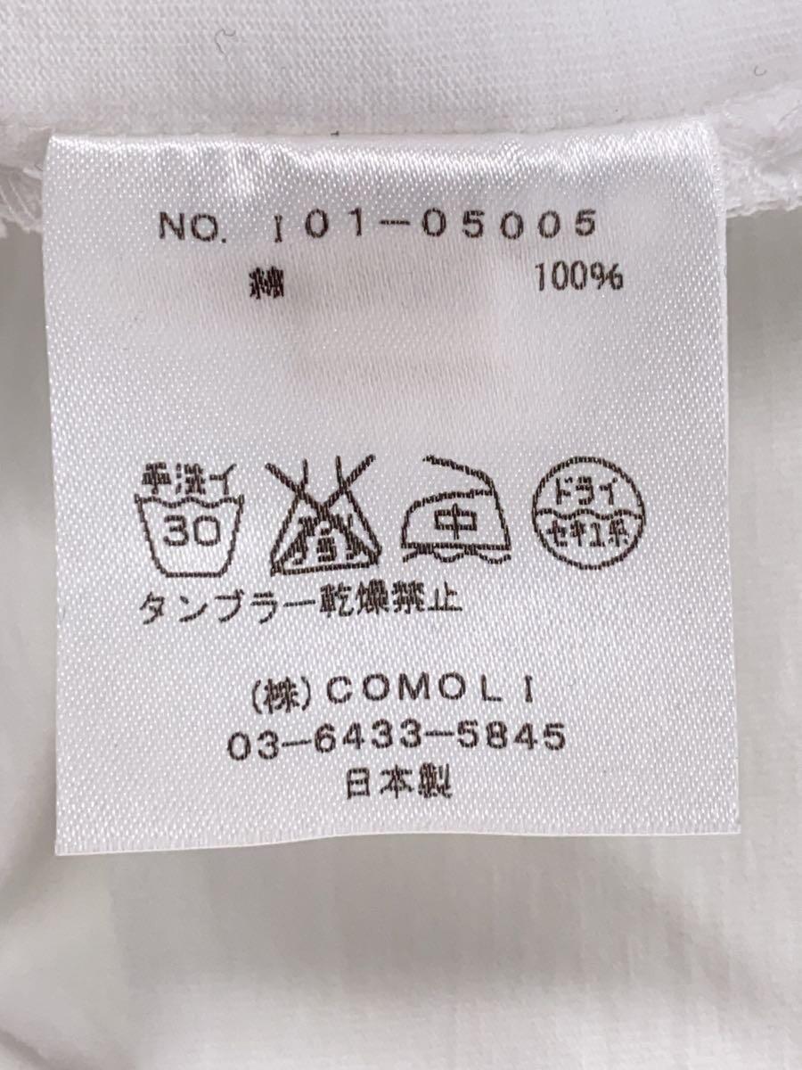 COMOLI◆Tシャツ/1/コットン/WHT/無地/101-05005_画像5