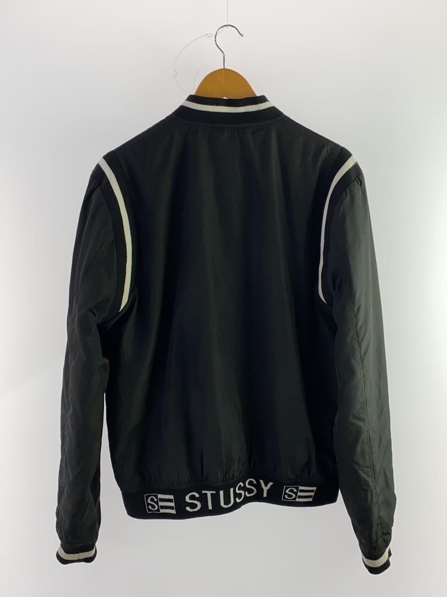 STUSSY◆スタジャン/L/ポリエステル/BLK_画像2