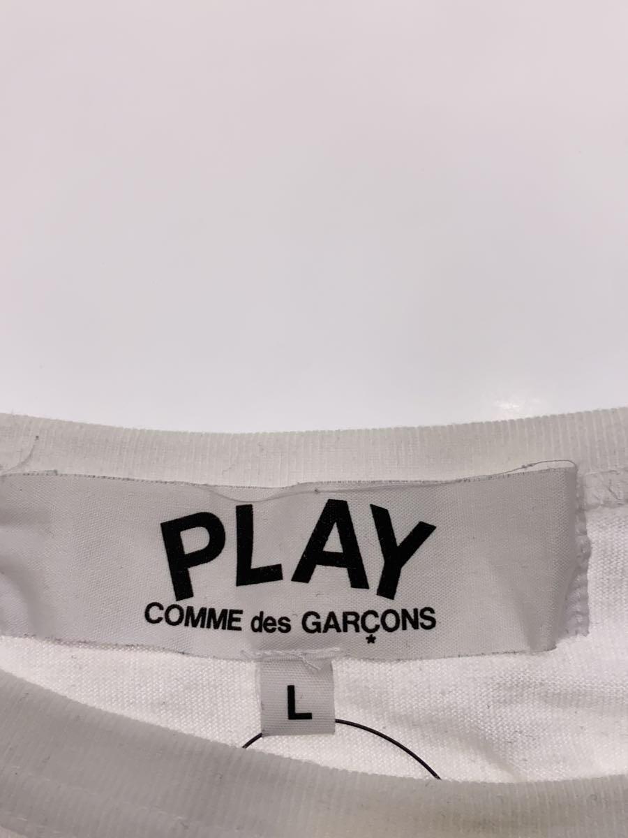 PLAY COMME des GARCONS◆長袖Tシャツ/L/コットン/WHT/AZ-T120_画像3