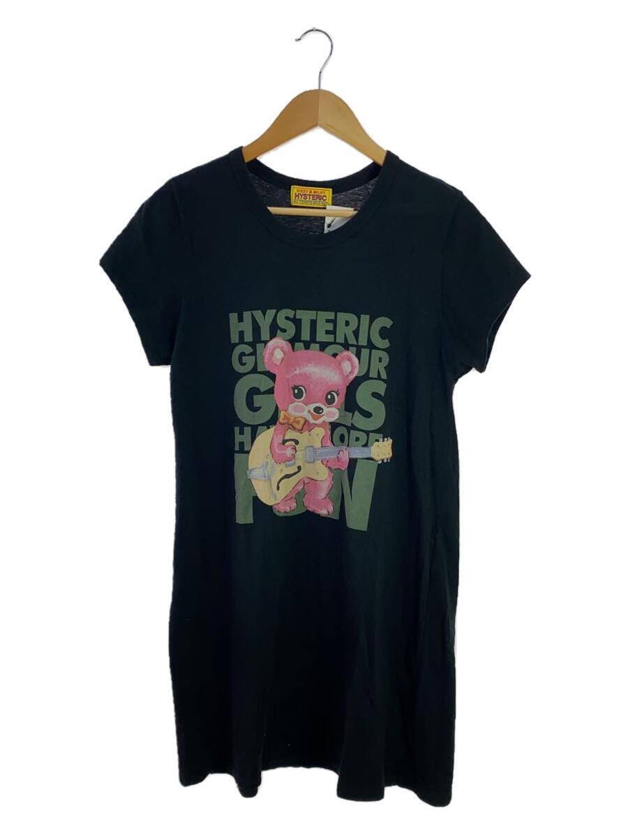 HYSTERIC GLAMOUR◆半袖ワンピース/FREE/コットン/BLK/01232CO03_画像1