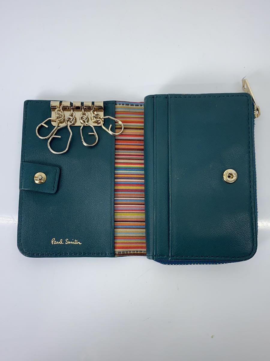 Paul Smith◆カードケース/キーケース/レザー/GRN/無地/レディース_画像4