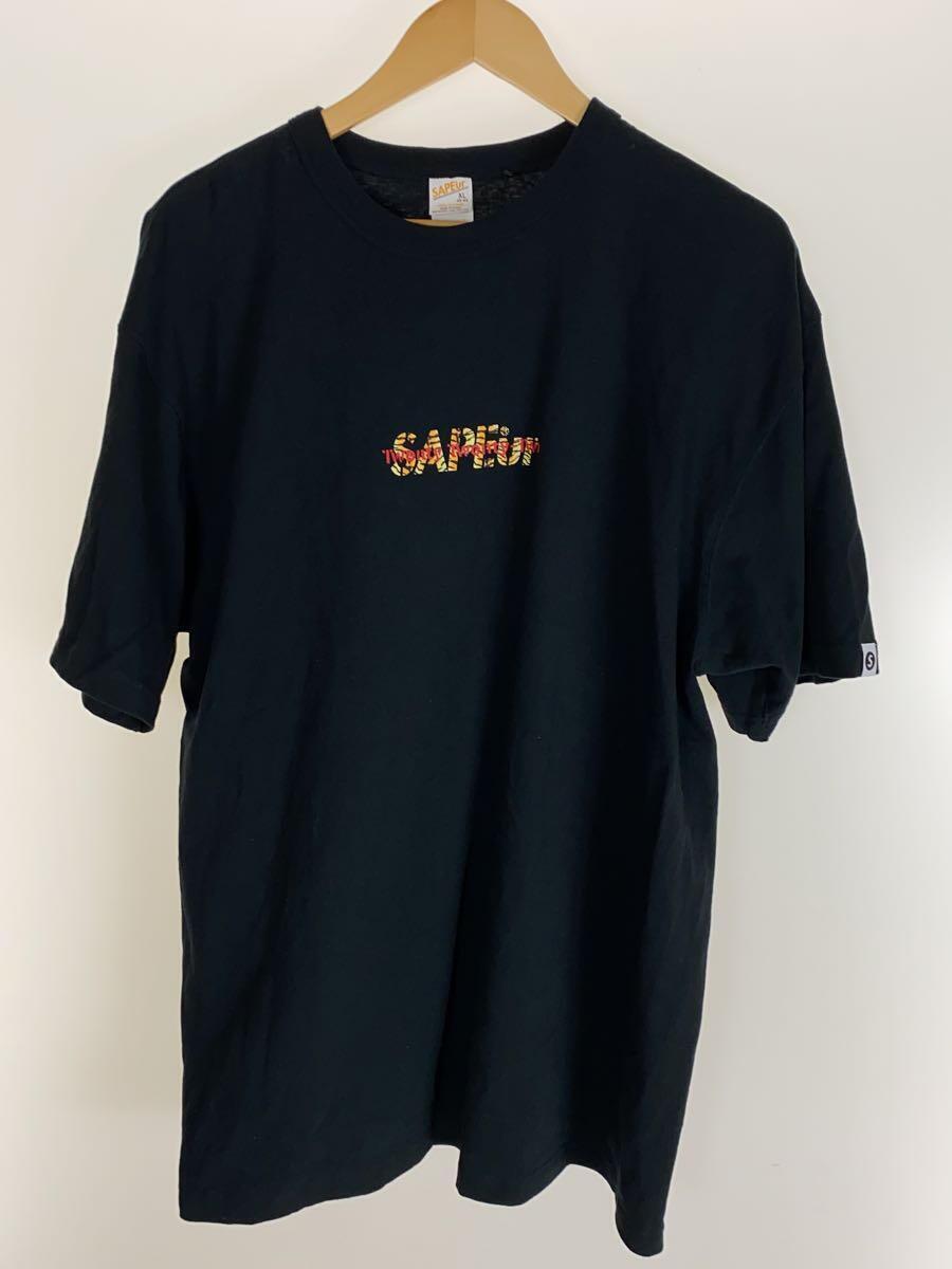 A Elegantes SAPEur◆Tシャツ/XL/コットン/BLK/プリント_画像1
