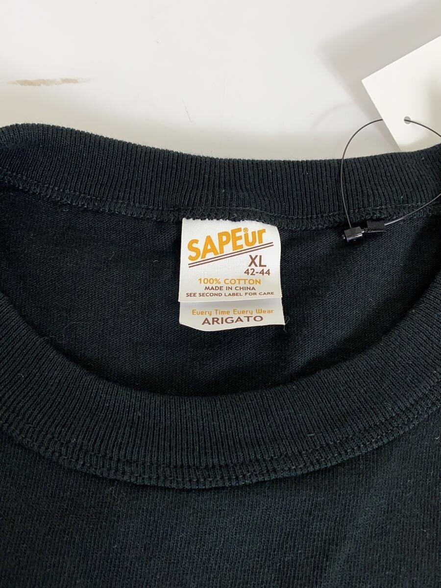 A Elegantes SAPEur◆Tシャツ/XL/コットン/BLK/プリント_画像3
