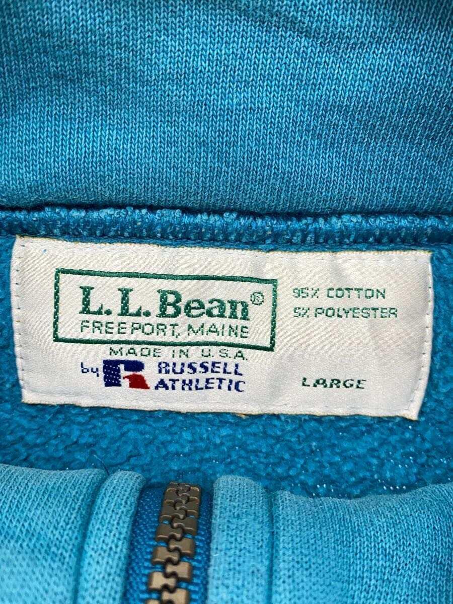 L.L.Bean◆スウェット/L/コットン/BLU/USA製/90S/ハーフジップ_画像3