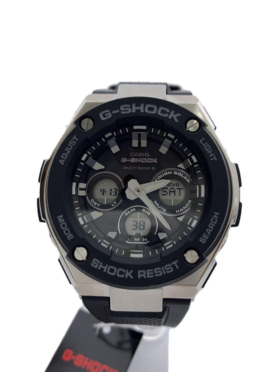 CASIO◆ソーラー腕時計・G-SHOCK/デジアナ/ラバー/ブラック_画像1