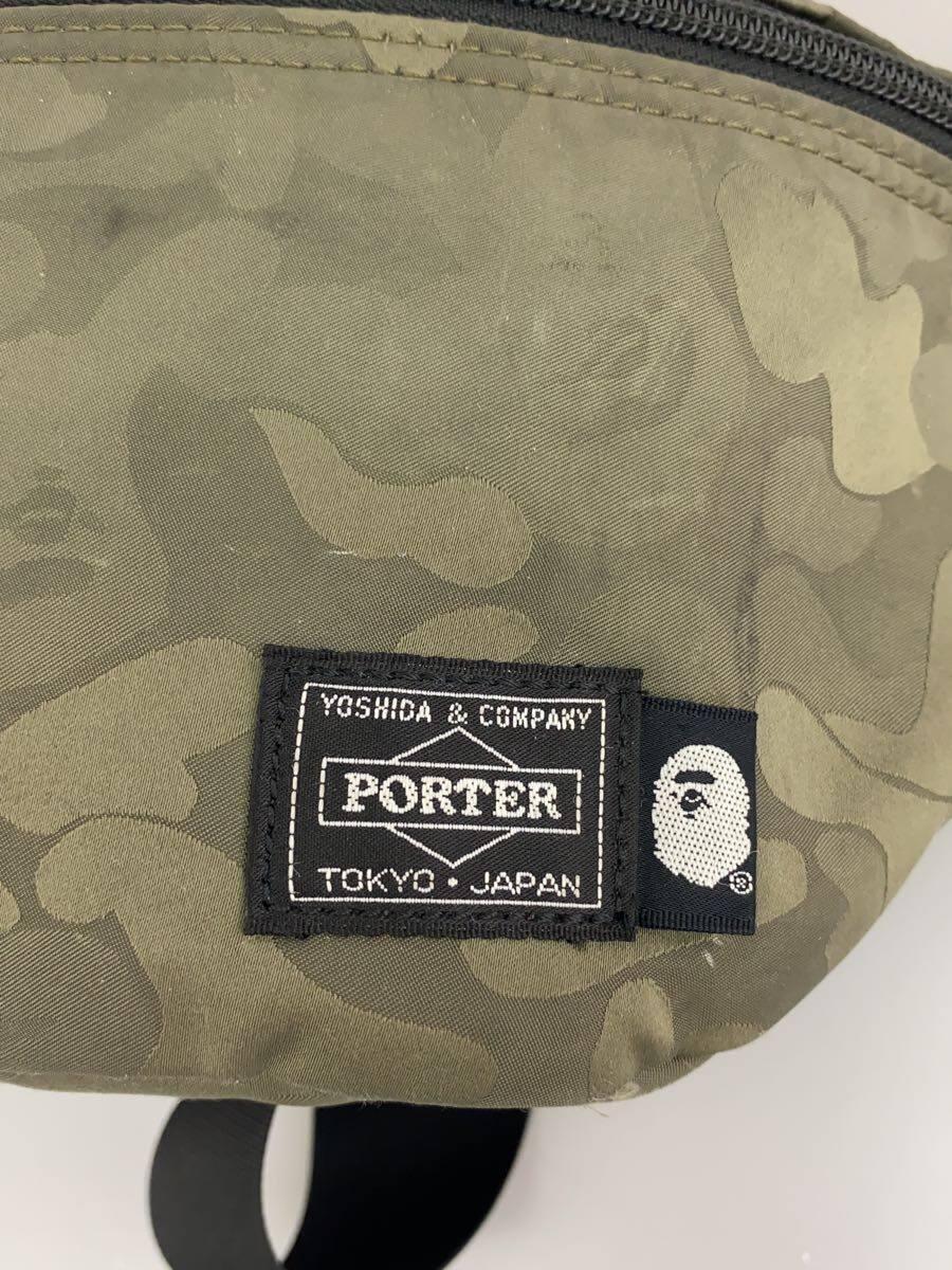 PORTER◆ｘA BATHING APE/ウエストバッグ/ナイロン/GRN/カモフラ/001GDG831975X_画像5