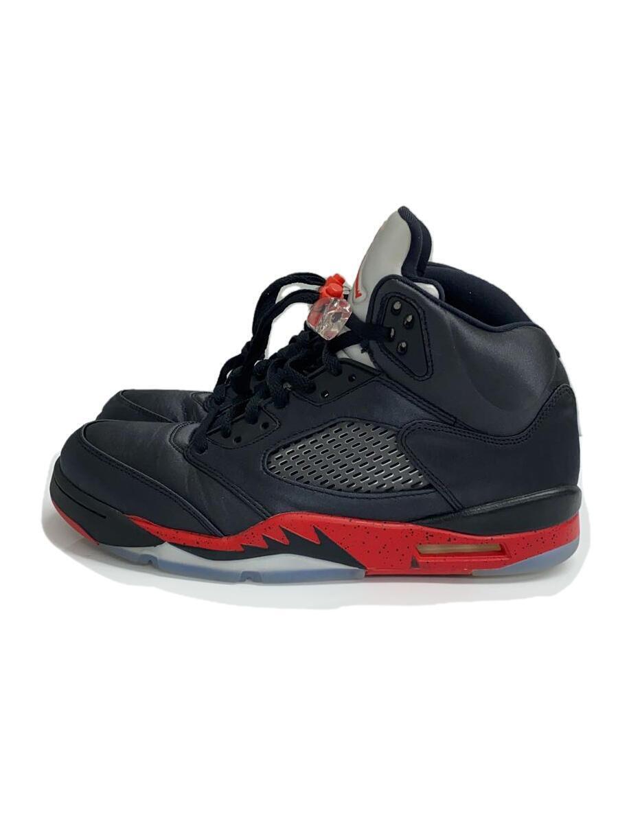 NIKE◆AIR JORDAN 5 RETRO/エアジョーダンレトロ/ブラック/136027-006/US10/ブラック_画像1