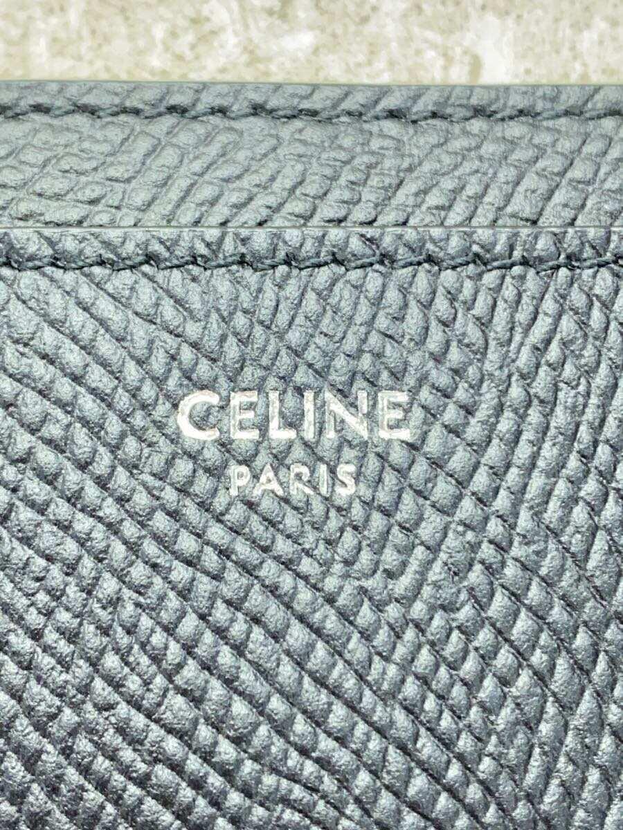 CELINE◆箱付/レザーカードホルダー/ロゴ刻印/カードケース/レザー/ブラック/メンズ_画像3