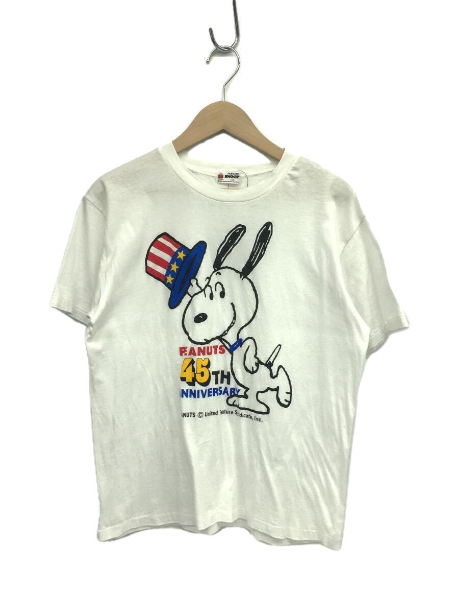 SNOOPY◆Tシャツ/コットン/WHT/プリント_画像1