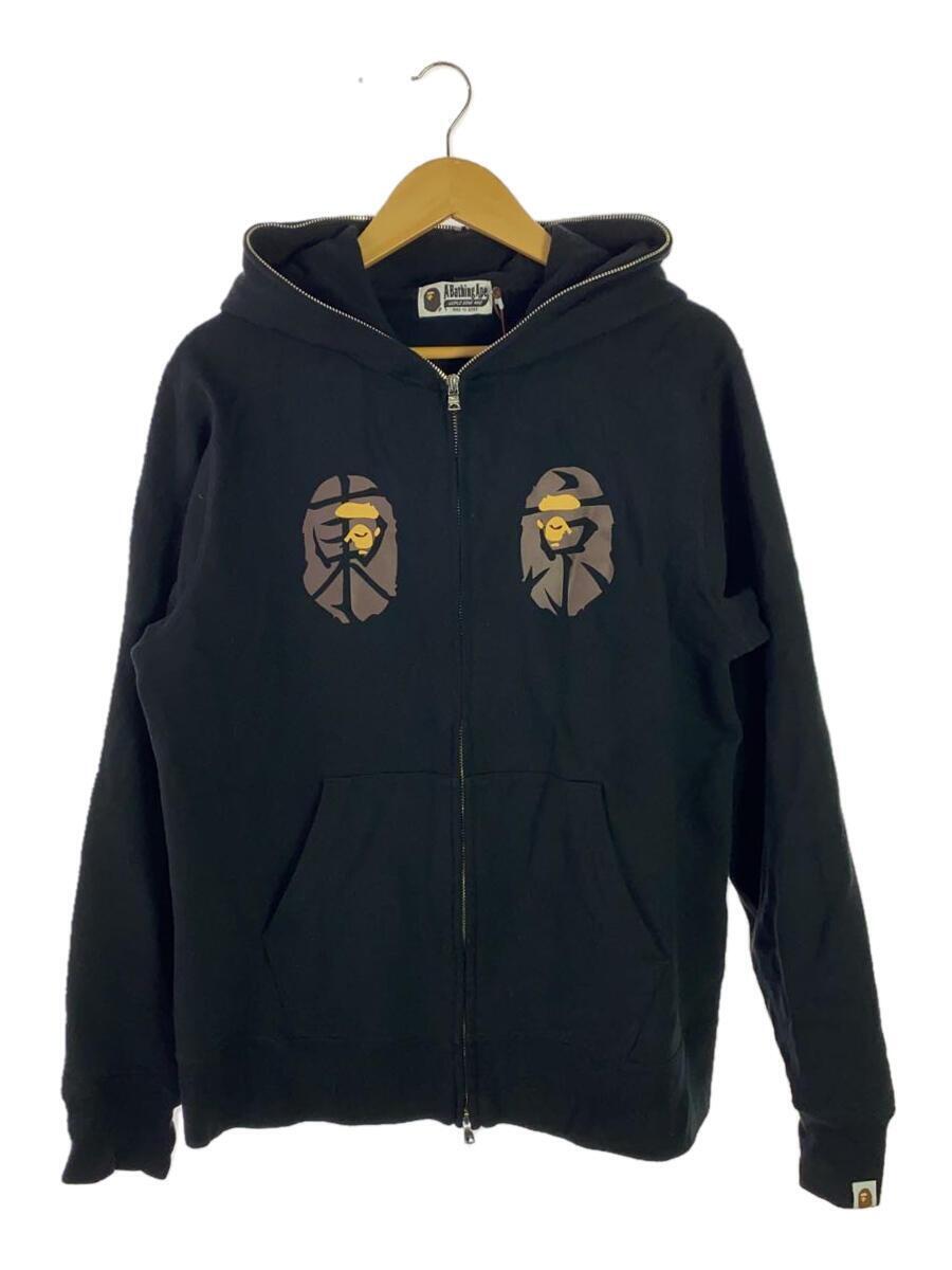 A BATHING APE◆SOUVENIR FULL ZIP HOODIE/L/コットン/BLK/001zpj721005f_画像1