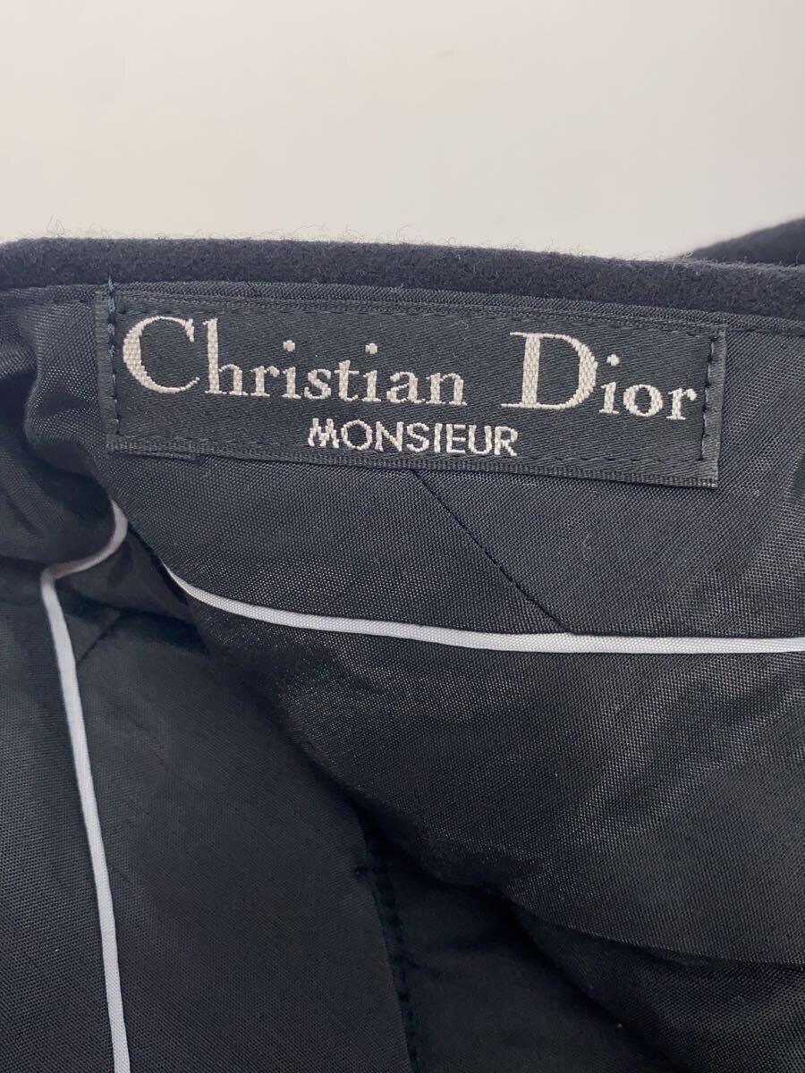 Christian Dior MONSIEUR◆オールド/ダブル/2タックスラックス/76/ラムウール×タスマニアウール/BLK_画像4
