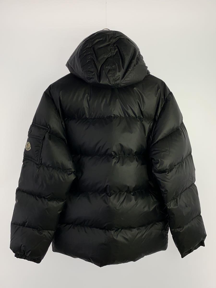 MONCLER◆ダウンジャケット/1/ナイロン/BLK/左袖口・フード内側穴有_画像2