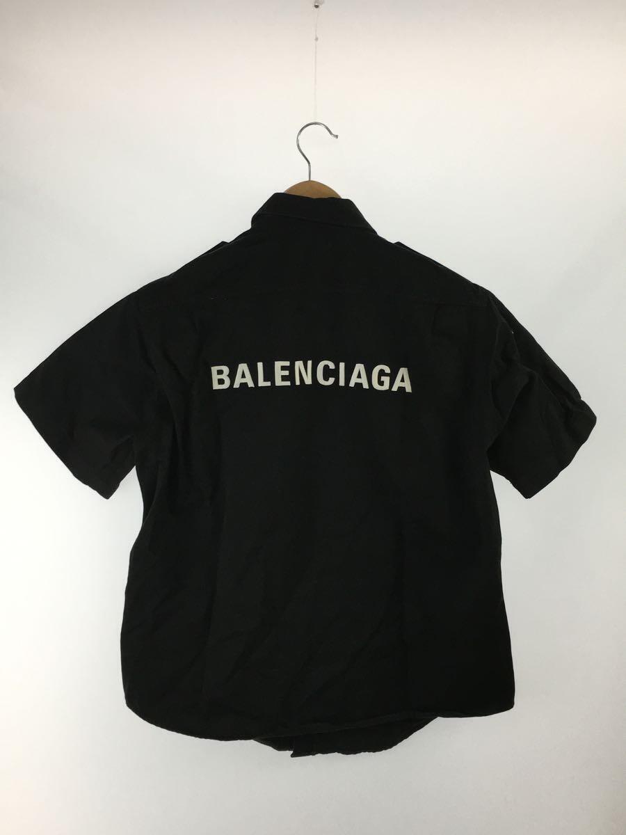 BALENCIAGA◆半袖シャツ/38/コットン/ブラック/534545 tbp21//_画像2